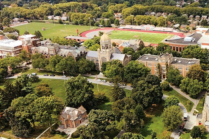 aerial view of the Muhlenberg College campus