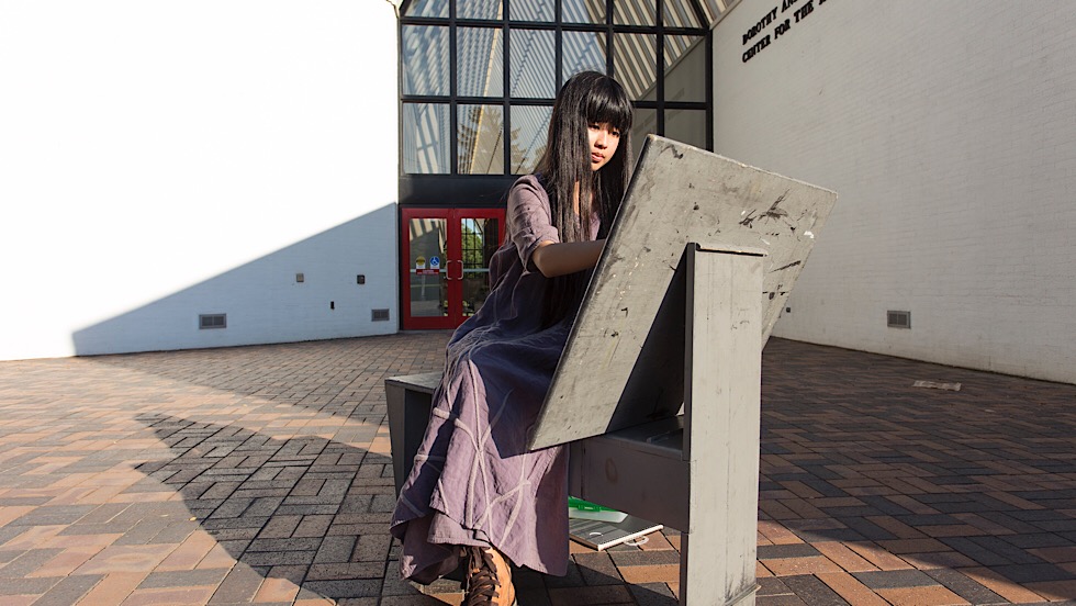 Image for Studio major Tongyao Su works on a drawing outside of the Center for the Arts. Students have access to a range of facilities housed in the Center for the Arts. The department’s low faculty-to-student ratio ensures that students receive the best of both worlds—individualized attention with the freedom to take the lead in exploring personal creative interests.
