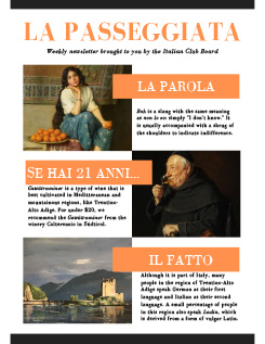 Cover of the La Passeggiata Newsletter