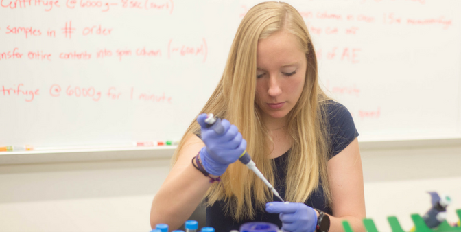 Image of student in lab