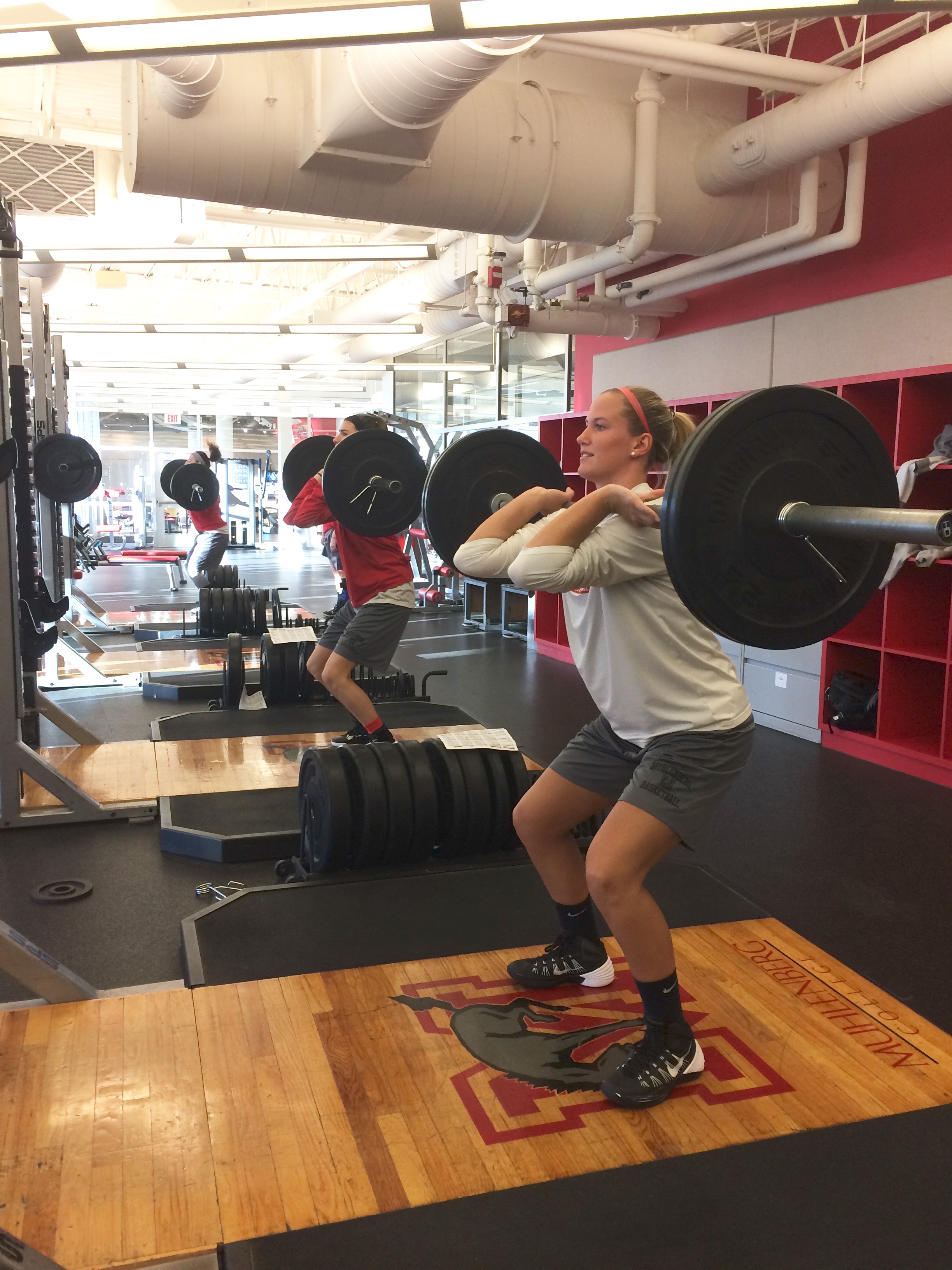Women's Basketball Players doing Hang Cleans