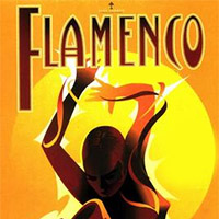A movie poster featuring an illustration of a flamenco dancer and the word 