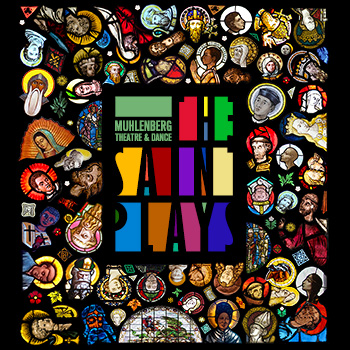 The Saint Plays (title styled to resemble a stained glass window, surrounded by images of saints)