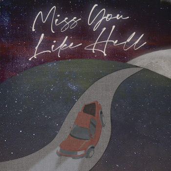 Show logo for Miss You Like Hell - a stylized illustration of a pick-up truck driving along a hilly road