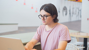 student on computer