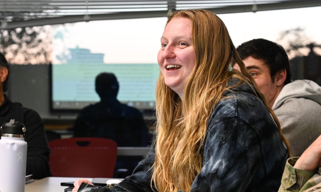 Grad Student in a classroom