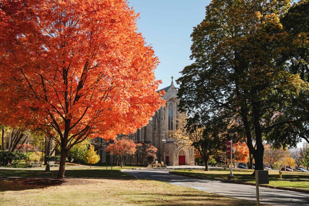 The Memorial Egner Chapel on Muhlenberg's campus.