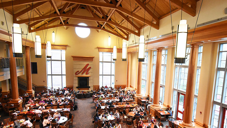 Dining Services A crowded view of the dining hall