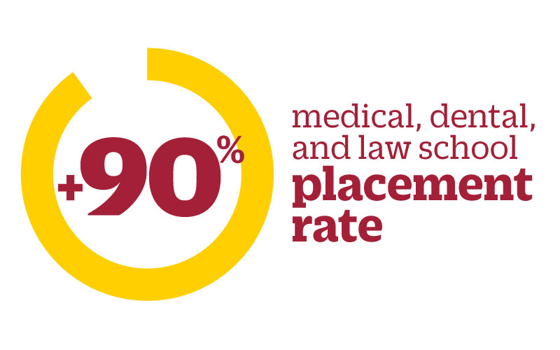 "90% medical, dental, and law school placement rate"