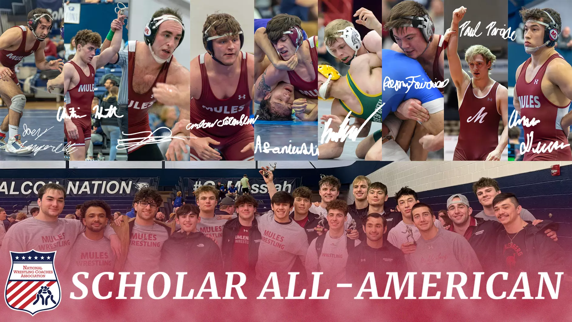 Men's wrestling team All American members