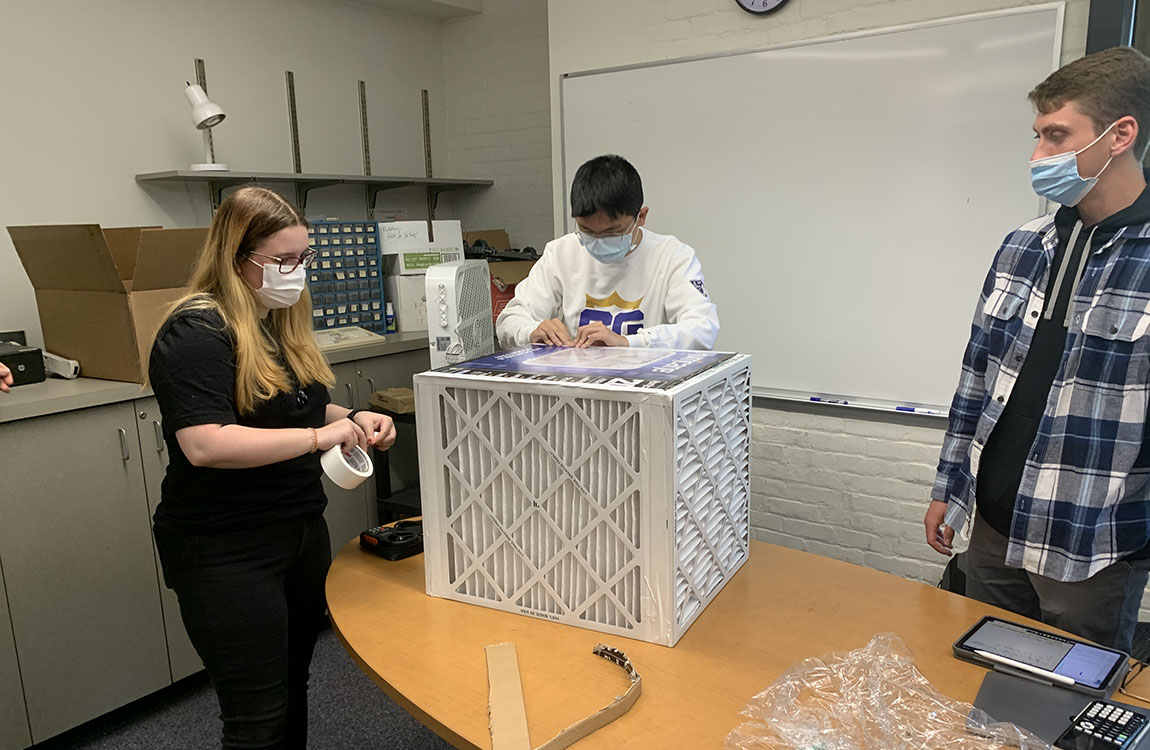 Physics Club Assembles DIY Air Cleaner